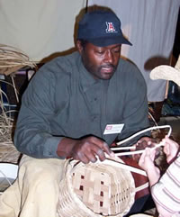 Robert Watson demonstrates making a basket out of white oak.